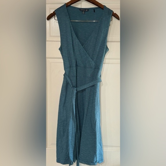 Toad & Co Cue Wrap Sleeveless Dress Teal Size Medium - Picture 2 of 8